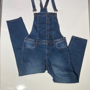 Women's Indigo Denim Overalls Jeans with Adjustable Straps